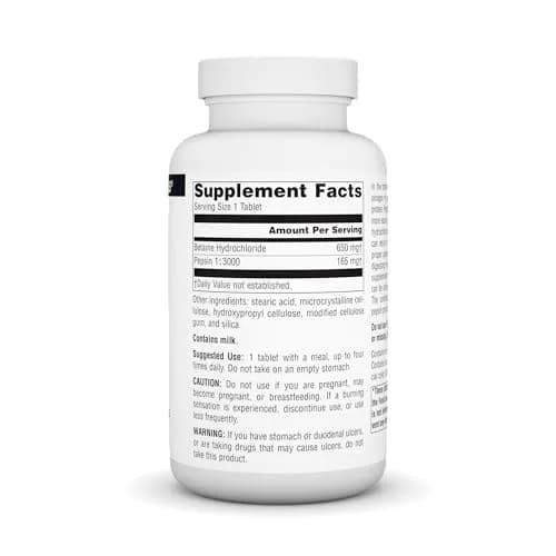 Source Naturals Betaine HCl 650 mg Tablets | Digestive Support with Pepsin (180 Count) thumbnail 2