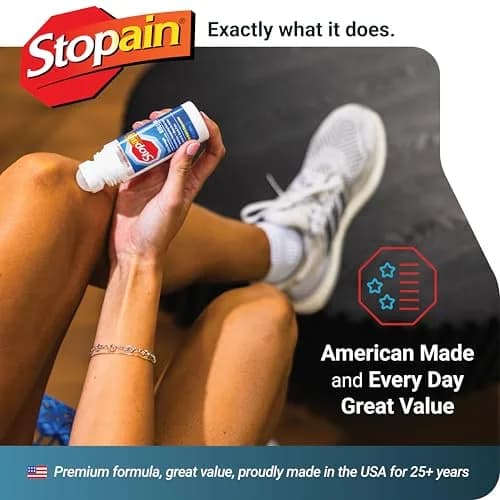 Stopain Pain Relief Roll-On Gel 88.7 ml (3 Fl Oz) | Menthol 8% Topical Analgesic for Arthritis & Muscle Pain thumbnail 6