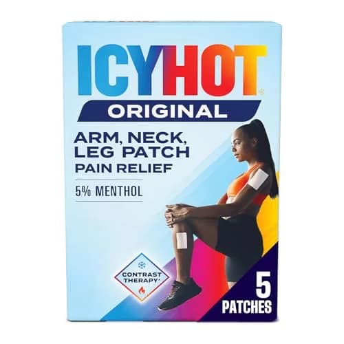 Icy Hot Original Pain Relief Patches Medium Size 5 Count (0.6 oz) | Medication for Backaches, Joints, Muscle Strains and Arthritis thumbnail 1