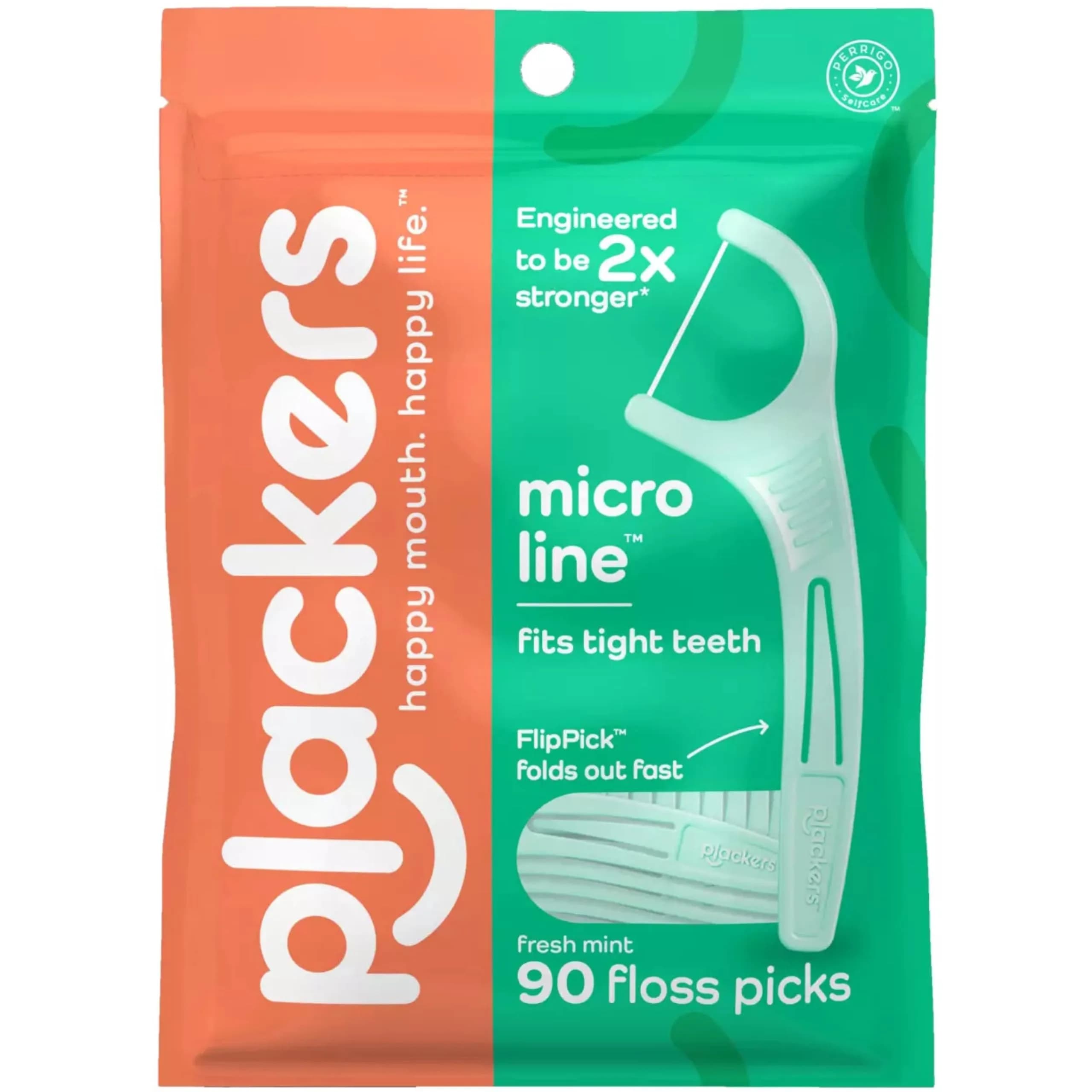 Plackers Micro Mint Dental Floss 90 Count | Freshens Breath & Oral Hygiene - main product image