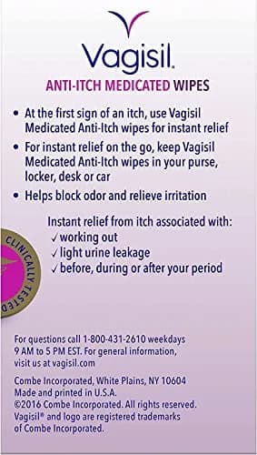 Vagisil Anti-Itch Medicated Feminine Wipes, Max Strength, 12 Wipes (1 Pack) | Fast Relief for Intense Vaginal Itching thumbnail 9