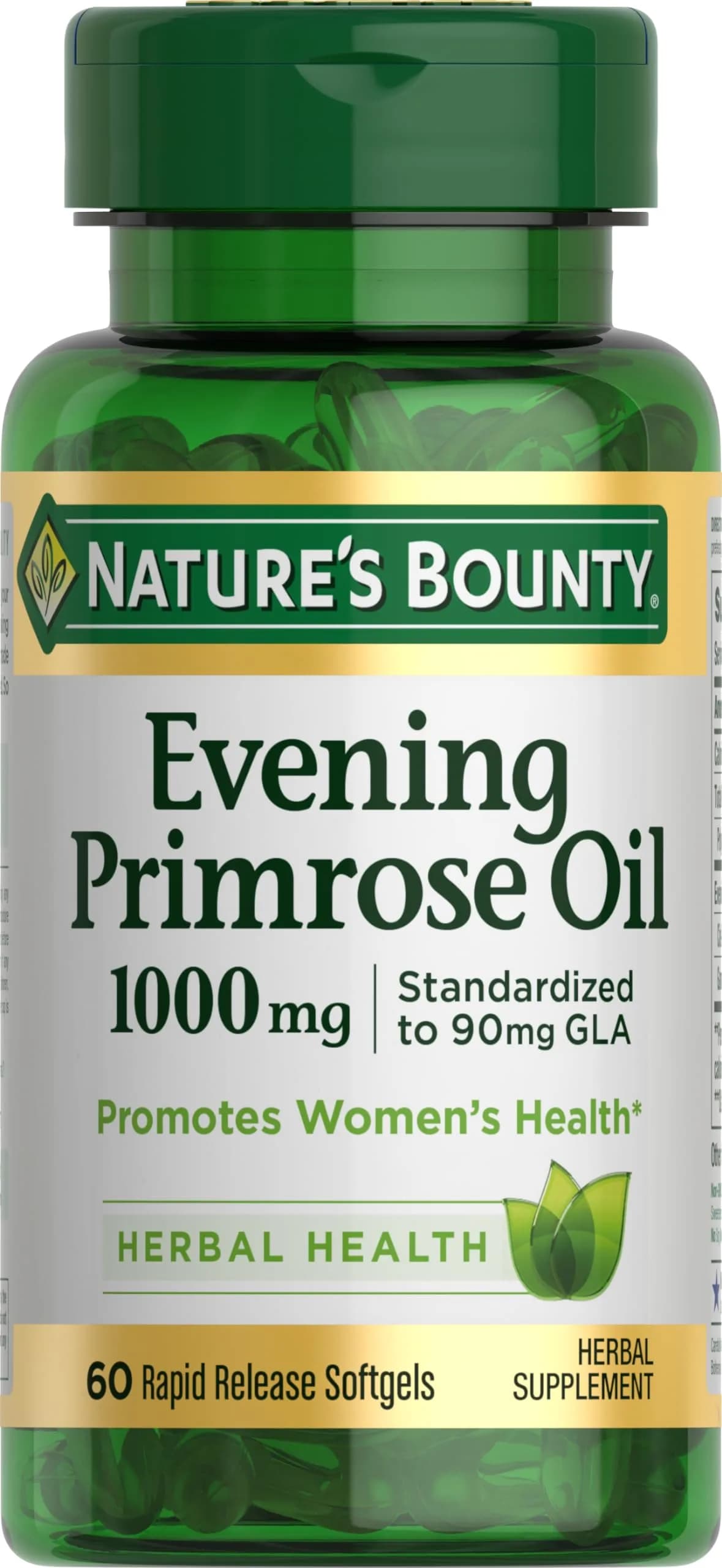 Nature's Bounty Evening Primrose Oil 1000mg 60 Count Softgels | Promotes Women's Health