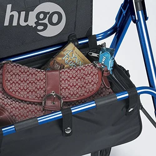 Hugo Mobility Portable Rollator Walker with Seat, Backrest and 8 Inch Wheels, Blue | Lightweight Support for Active Adults thumbnail 2