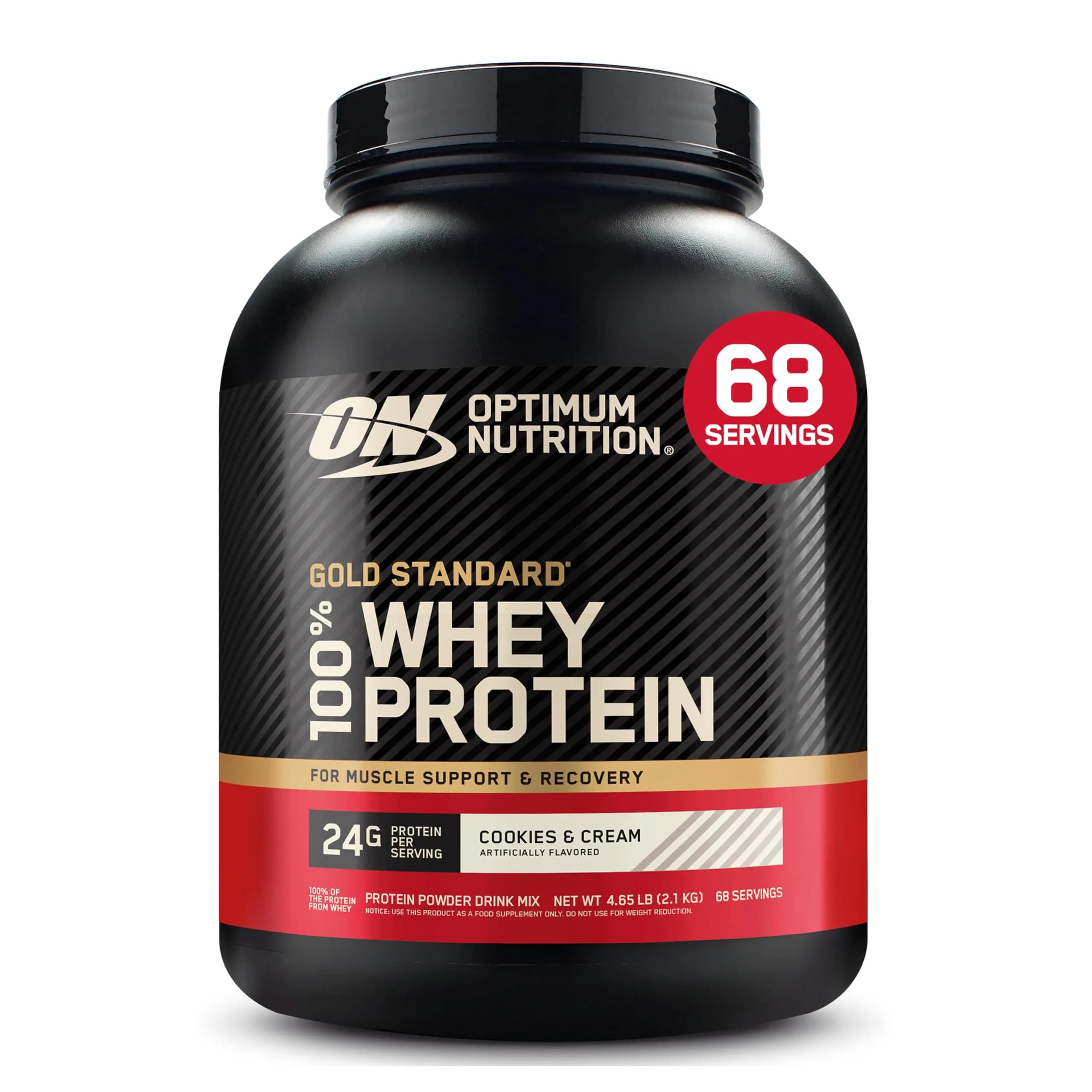 Optimum Nutrition Gold Standard 100% Whey Protein Powder Cookies & Cream 2.27 kg (5 lb) | High Protein for Muscle Support