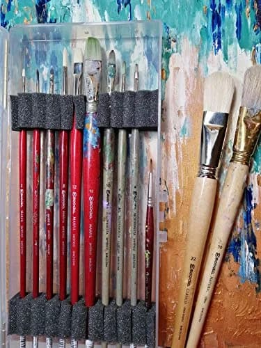 ArtBin KW903 Brush Box with Foam Inserts, Clear Plastic Organizer 35.5cm (14in) | Portable Art Brush Storage thumbnail 2