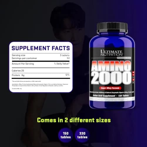 Ultimate Nutrition Amino 2000 Tablets 150 Count | Supports Muscle Growth & Recovery thumbnail 7