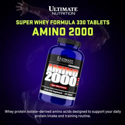 Ultimate Nutrition Amino 2000, Super Whey Formula, BCAA Tablets, 330 Count | Supports Muscle Growth & Recovery thumbnail 2
