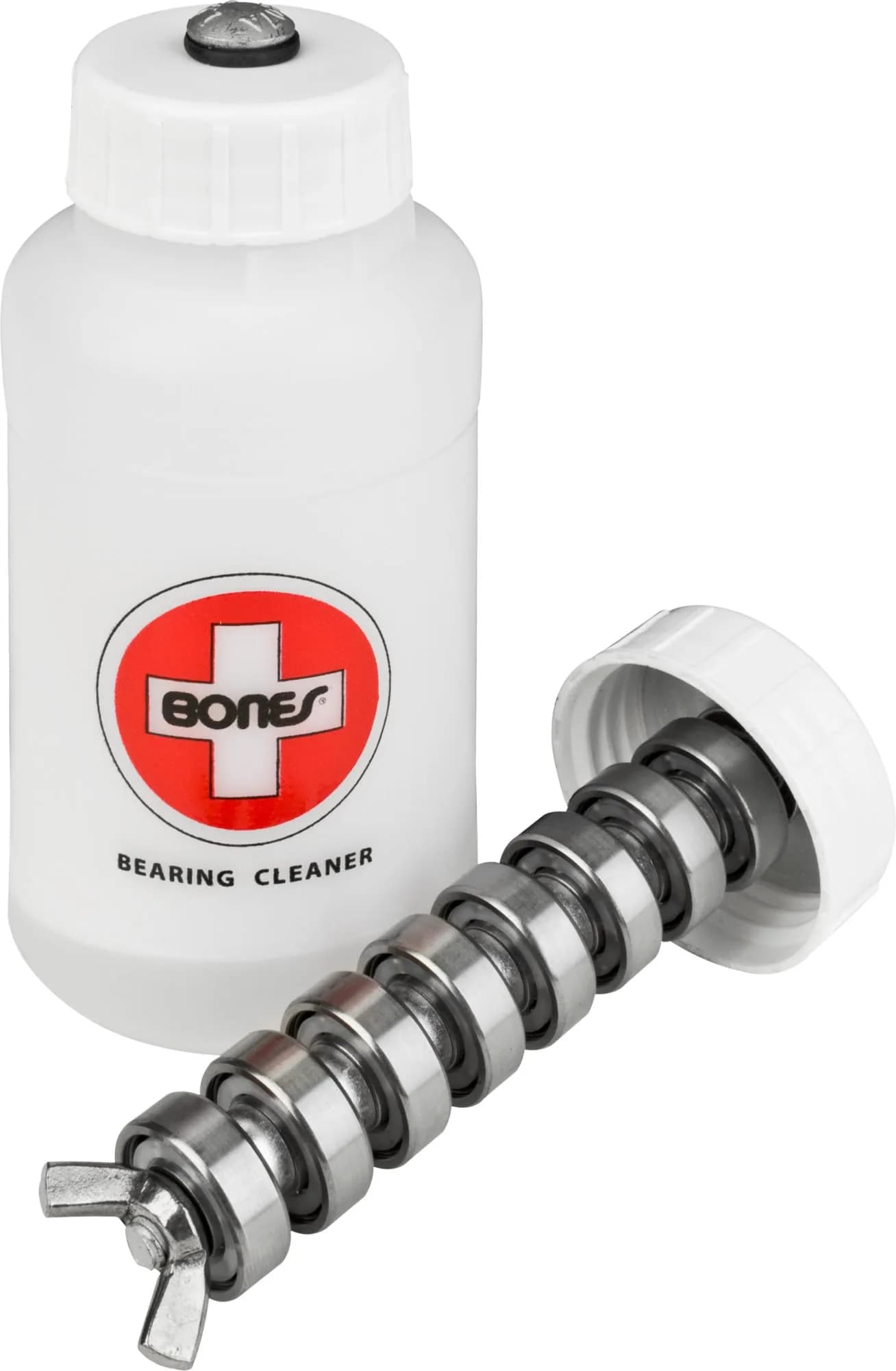 Bones Skate Bearings Cleaning Unit with Spacers | Cleans 8 Bearings at Once — White