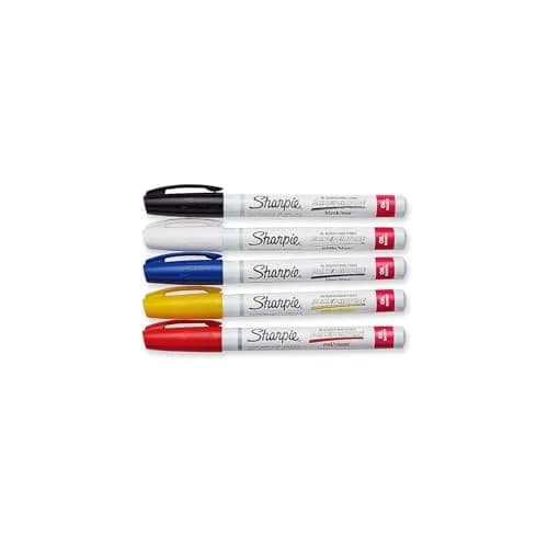 Sharpie Oil-Based Paint Markers Fine Point | Assorted Colors, 5 Pack, Water-Resistant, Quick-Dry, Precise Lines thumbnail 3