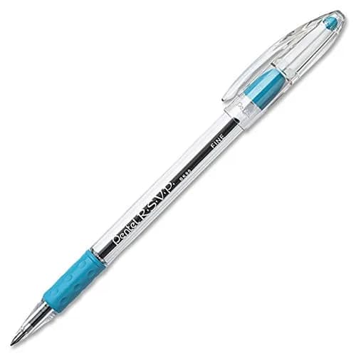 Pentel RSVP Ballpoint Pen, (0.7mm) Fine Line, Sky Blue Ink, Box of 12 | Durable, Well-Balanced, Long-Lasting thumbnail 1