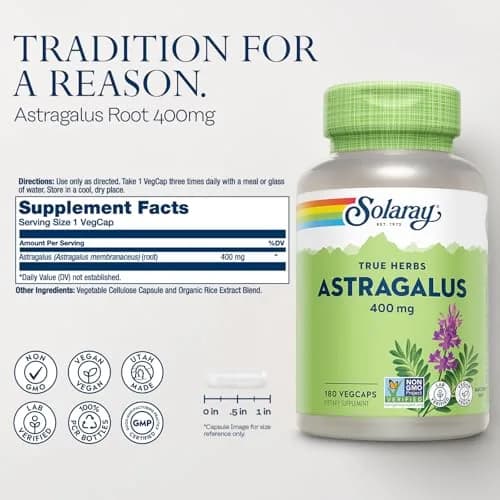 SOLARAY Astragalus Root 400mg | Traditional Herbal Support for Immunity & Stress Relief thumbnail 2