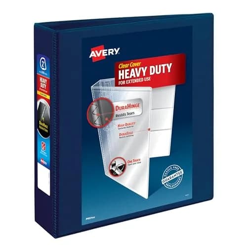 Avery Heavy-Duty View 3 Ring Binder, 2" Rings, Navy Blue | 540 Sheet Capacity, One Touch Lock thumbnail 1