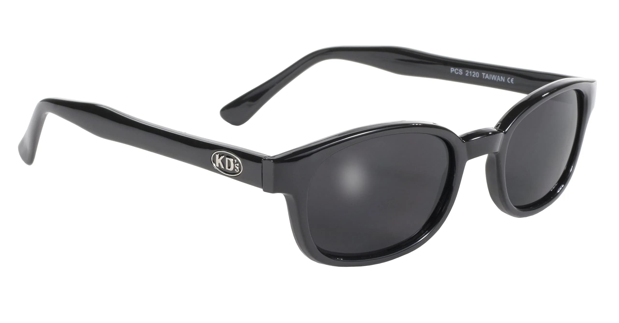 Pacific Coast Original KD's Biker Sunglasses (Black Frame/Dark Grey Lens) | Small Fit, Helmet Compatible, 100% UV Protection - main product image