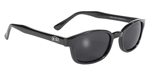 Pacific Coast Original KD's Biker Sunglasses (Black Frame/Dark Grey Lens) | Small Fit, Helmet Compatible, 100% UV Protection thumbnail 1