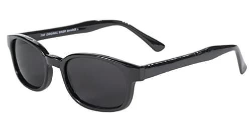 Pacific Coast Original KD's Biker Sunglasses (Black Frame/Dark Grey Lens) | Small Fit, Helmet Compatible, 100% UV Protection thumbnail 4