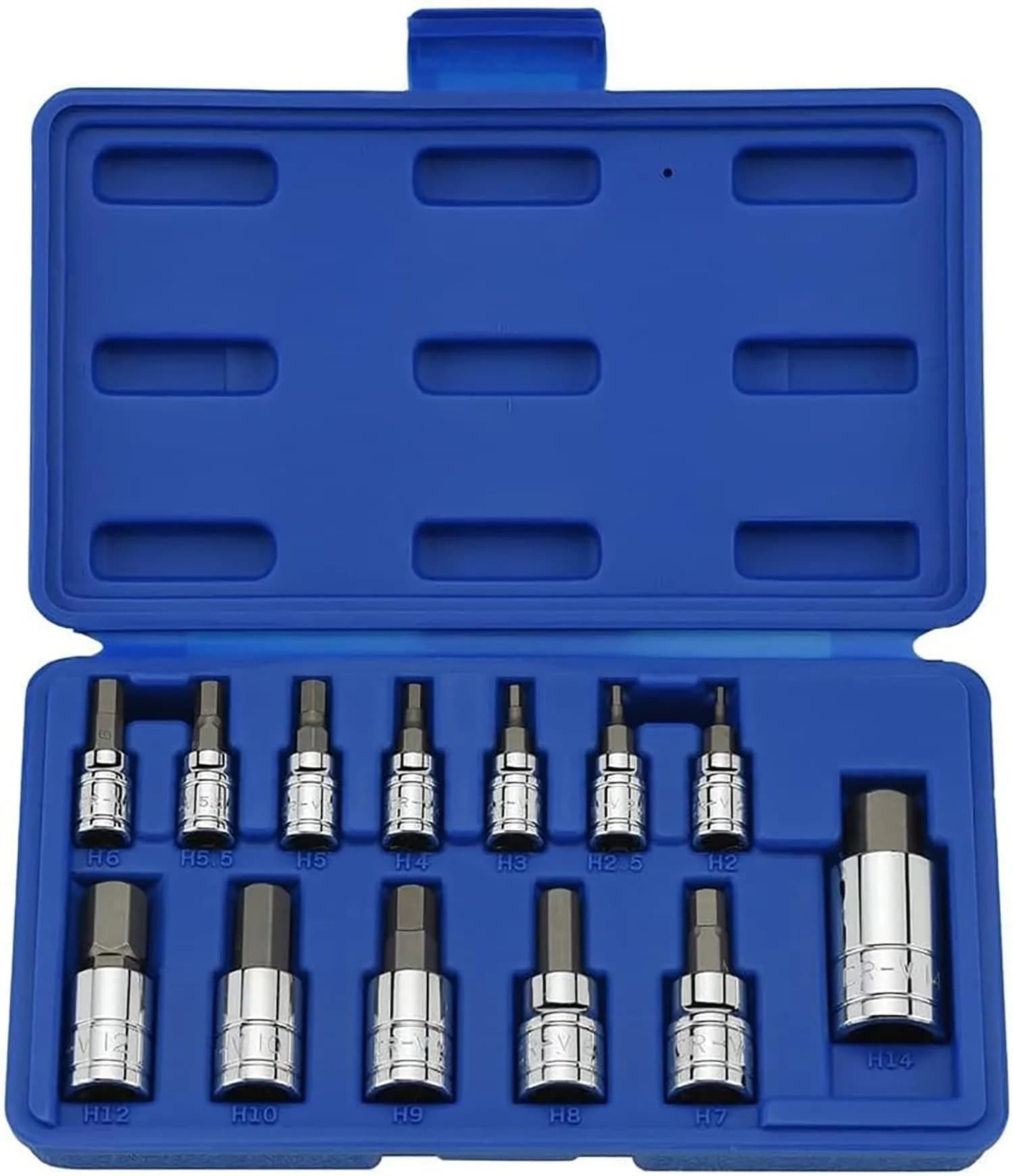 NEIKO Metric Hex Bit Socket Set | 13-Piece Set | 2mm-14mm | 1/4", 3/8", 1/2" Drive