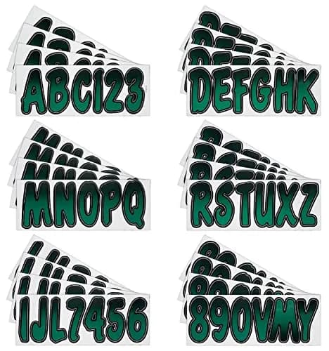 Hardline Products Series 200 Forest Green/Black Gradient Boat & PWC Registration Number Kit 3-inch (7.62 cm) | USCG Compliant, UV & Fuel Resistant, 146-Piece Decal Set thumbnail 2