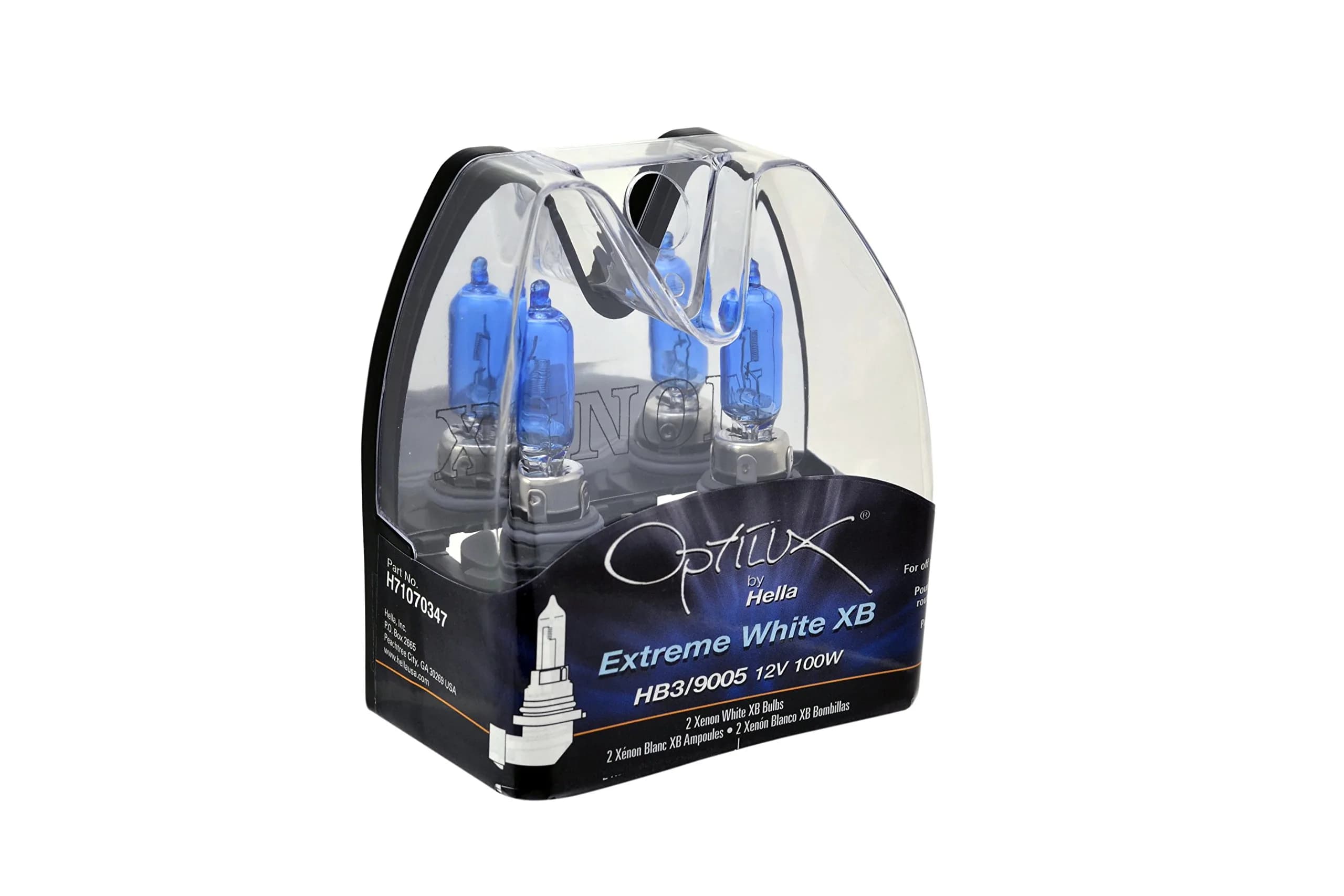 Hella Optilux XB Series HB3 9005 Xenon White 100W Halogen Bulbs, 12V, 2 Pack