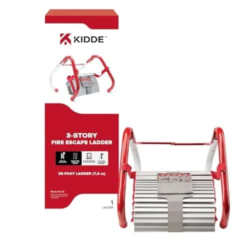 Kidde Fire Escape Ladder, 3-Story Rope Ladder, 25-Feet | Tested to 1,000 Pounds thumbnail 1