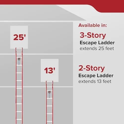 Kidde Fire Escape Ladder, 3-Story Rope Ladder, 25-Feet | Tested to 1,000 Pounds thumbnail 2