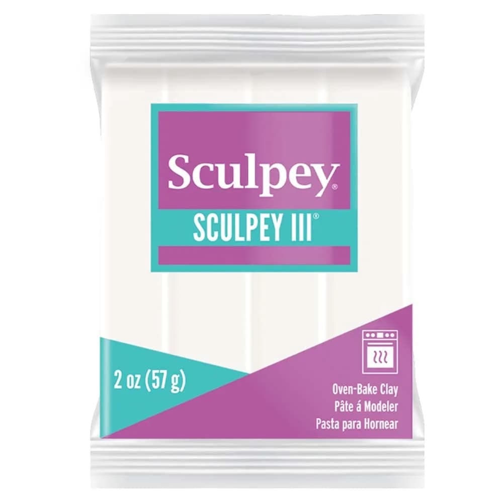 Sculpey III Polymer Oven-Bake Clay, White, 57g (2 oz) | Non-Toxic & ASTM Certified for Kids & Adults