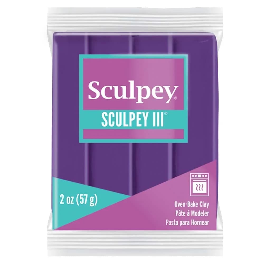 Sculpey III Polymer Oven-Bake Clay Purple 59.5g (2 oz) | Non-Toxic, ASTM D-4236 Certified