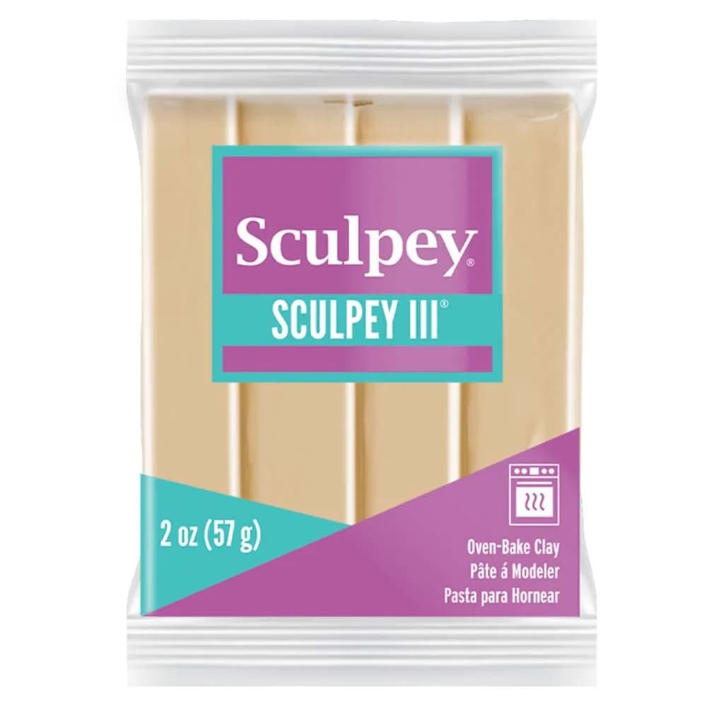 Sculpey III Polymer Oven-Bake Clay, Tan, 59.5g (2 oz) | Non-Toxic & ASTM Certified for Kids & Adults