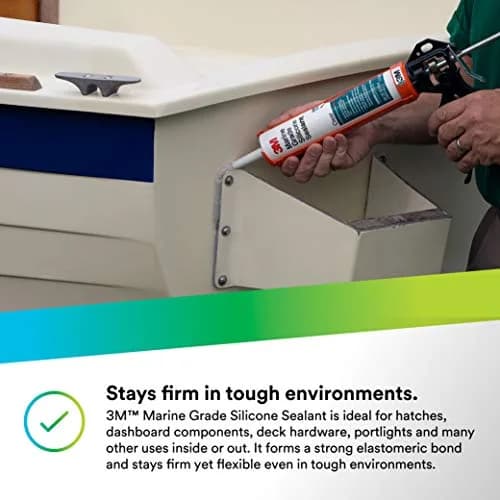 3M Marine Grade Silicone Sealant Clear 304 mL (10.3 fl oz) | Above Waterline Interior/Exterior Sealing thumbnail 5