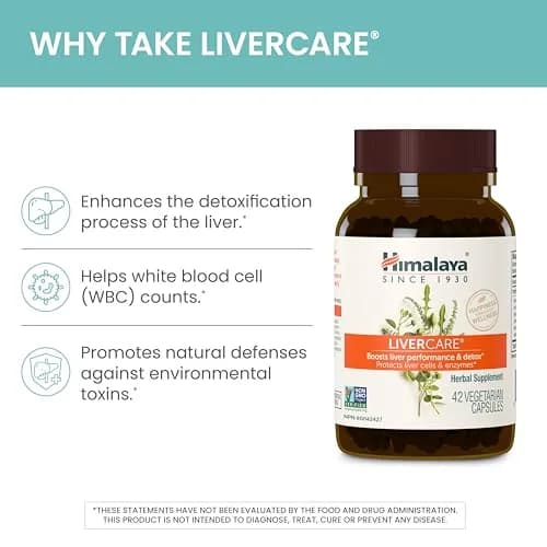 Himalaya LiverCare Herbal Supplement 180 Capsules (375 mg) | Supports Liver Detox & Bile Production thumbnail 3
