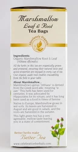 Celebration Herbals Marshmallow Root Tea 24 Bags | Caffeine-Free Organic Herbal Tea with Mellow Taste thumbnail 6