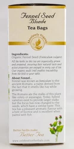 Celebration Herbals Fennel Seed Blonde Tea Organic 24 Bag | Aromatic Licorice Flavor thumbnail 5