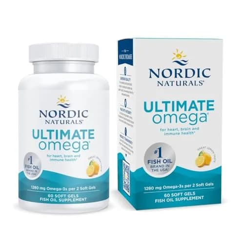 Nordic Naturals Ultimate Omega, 1280mg Omega-3 Fish Oil, Lemon | High-Potency Omega-3 for Heart & Brain Support thumbnail 1