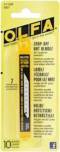 OLFA 5007 A1160B 9mm Snap-Off Art Blade, 10-Pack | Stainless Steel, Precise Cutting thumbnail 1