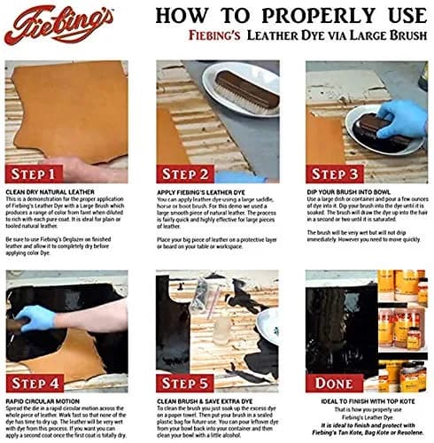 Fiebing's Leather Dye Black 4 fl. oz. (118 ml) | Penetrating Alcohol-Based Dye for Vegetable Tanned Leather thumbnail 4