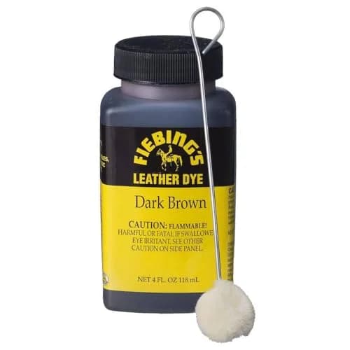 Fiebing's Leather Dye Dark Brown 4 oz (118 ml) | Permanent Alcohol-Based Dye for Leathercraft thumbnail 1