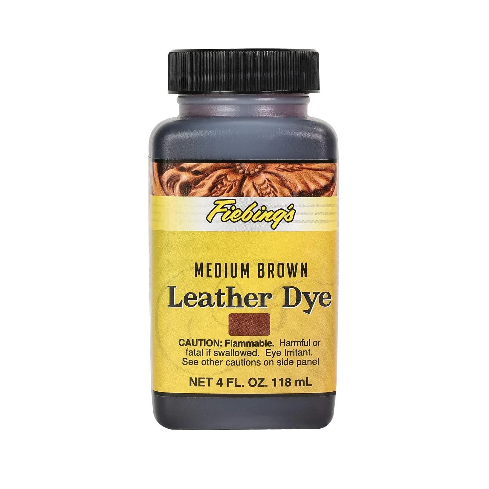 Fiebing's Leather Dye - Dark Red 118ml (4 fl oz) | Alcohol-Based Penetrating Dye for Leather & Wood — medium brown