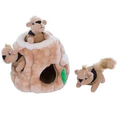 Outward Hound Hide-A-Squirrel Plush Squeaky Dog Toy Small 5" x 7" | Interactive Puzzle Toy for Dogs & Puppies thumbnail 1
