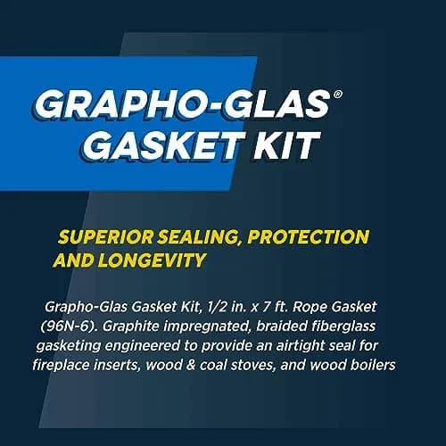 Rutland 96N-6 Grapho-Glas Rope Gasket Replacement Kit, 1/2-Inch by 7-Feet | Long-lasting stove gasket thumbnail 3