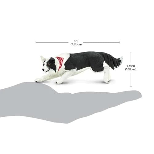 Safari Ltd. Border Collie Toy - 5 Inch Realistic Pet Figure for Kids | Hand-Painted, Safe, Educational thumbnail 3