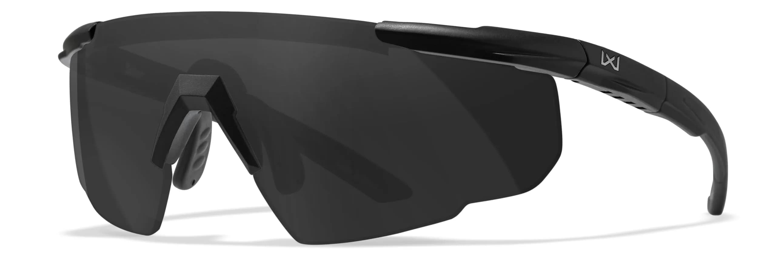 Wiley X Saber Advanced Tactical Safety Glasses | Impact-Resistant UV Protection, ANSI Z87.1+ (Matte Black, Clear Shields) — Matte Black