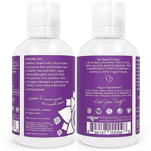 Sliquid Silk Intimate Lubricant, 4.2 Fl Oz | Hypoallergenic, Waterproof, Water & Silicone Blend thumbnail 2