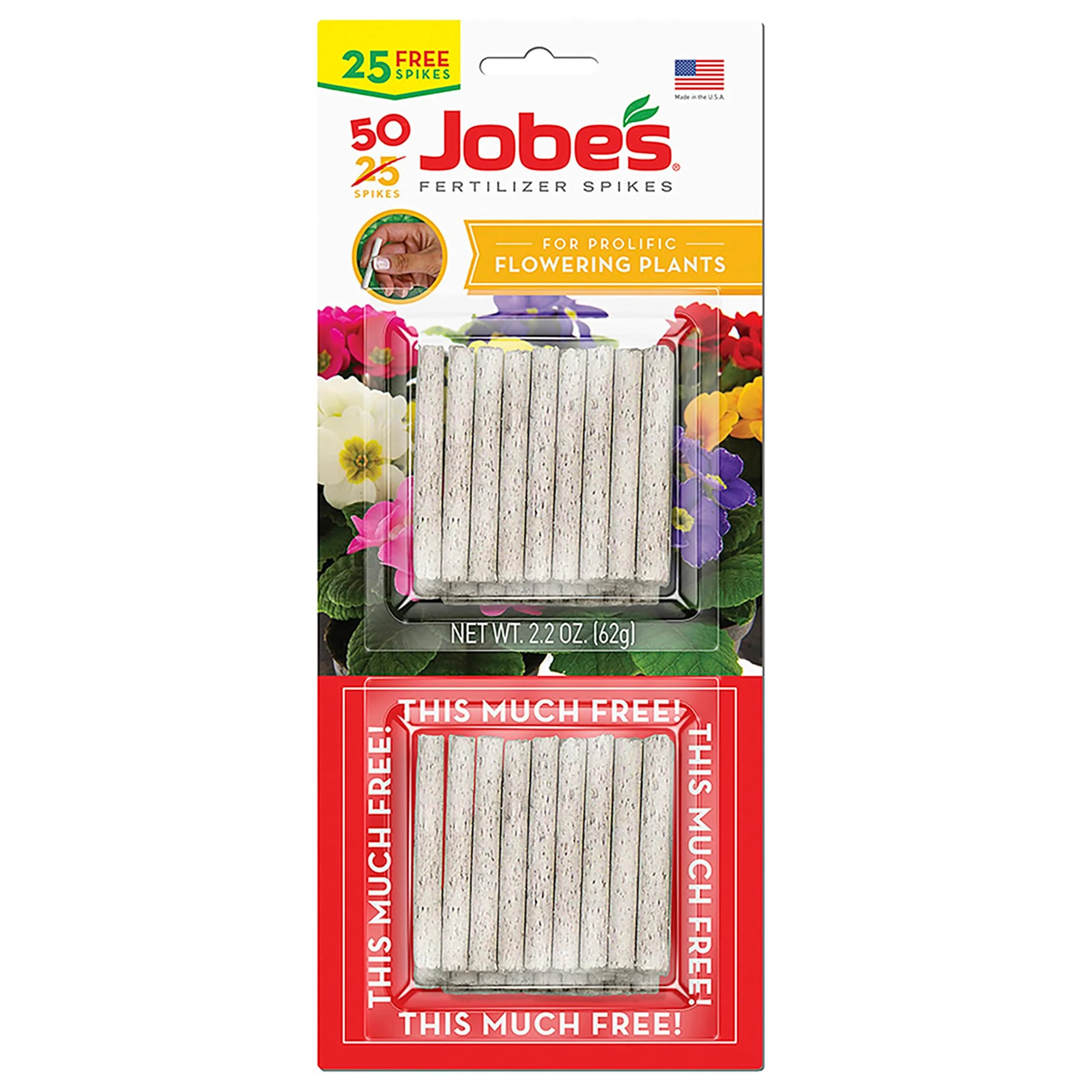 Jobe's Organics Fertilizer Spikes for Indoor Houseplants, 50 Count | 13-4-5 NPK for Blooms & Foliage — 50 Spikes