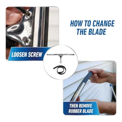 Unger Professional Stainless Steel Heavy-Duty Squeegee 30.48cm (12") | Streak-Free Window Cleaning thumbnail 5
