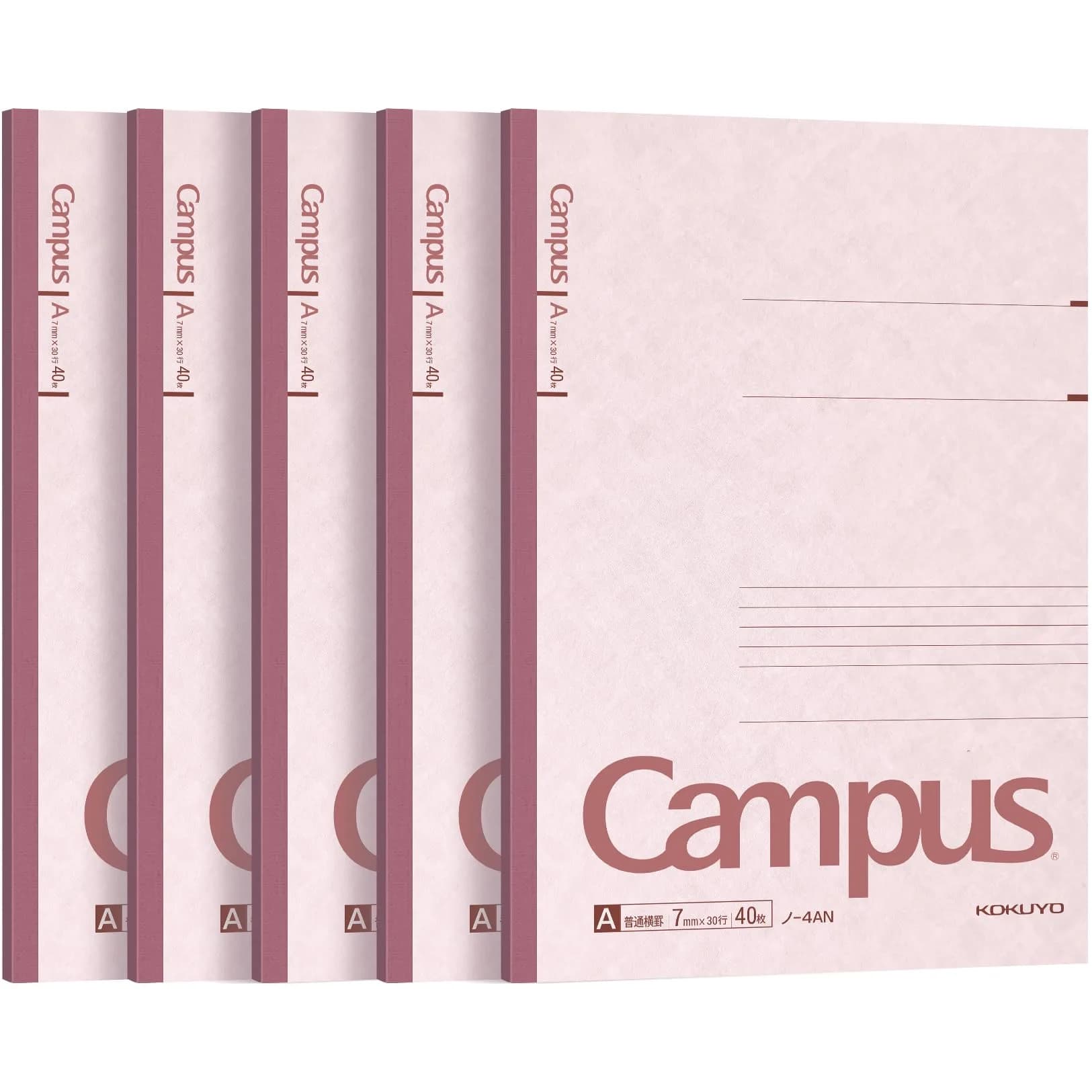KOKUYO B5 Composition Notebook with 6mm Ruled | Japan Import, 100 Sheets, Blue — Pink / Semi-B5