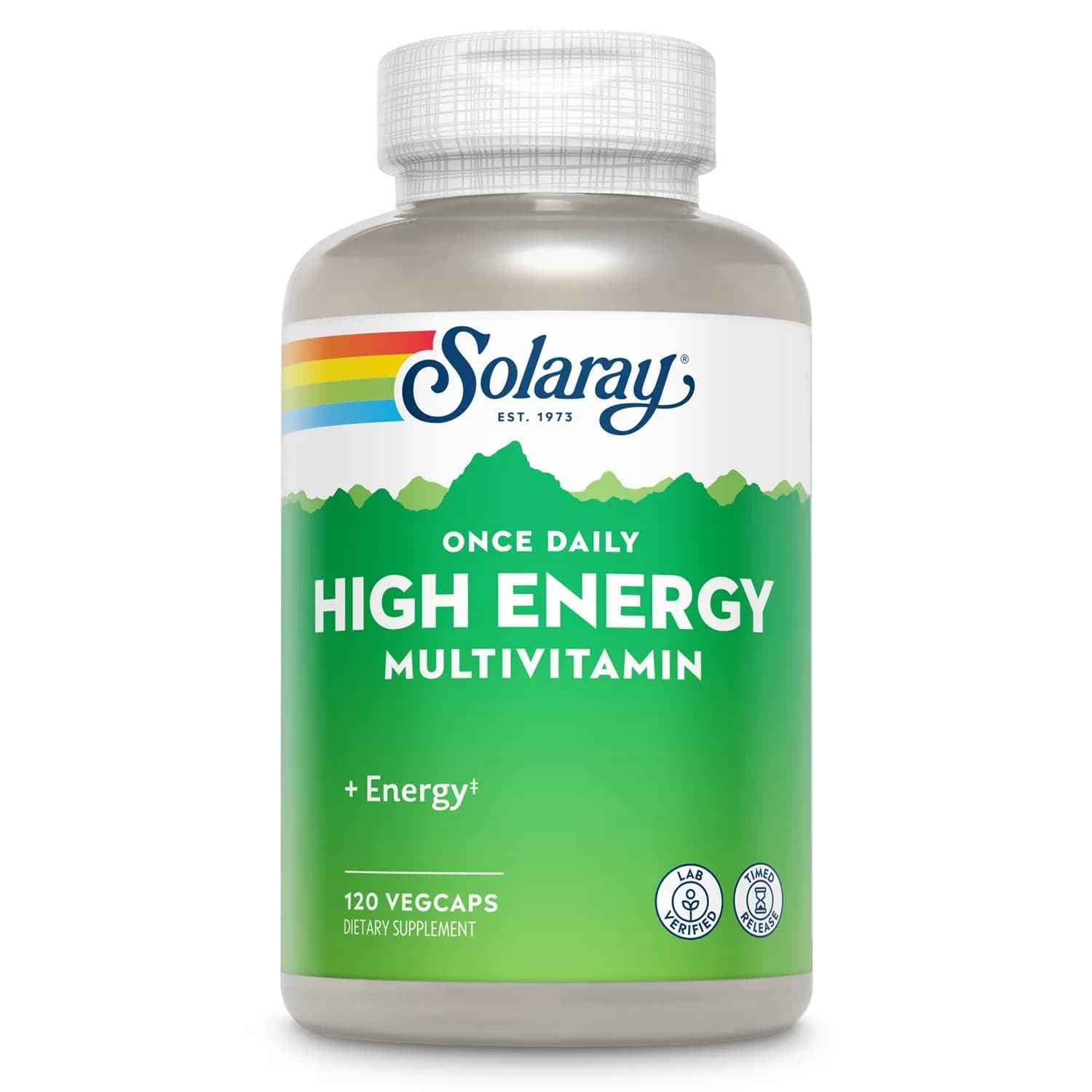 SOLARAY Once Daily High Energy Multivitamin 120 VegCaps | Timed Release for Immunity & Energy - main product image