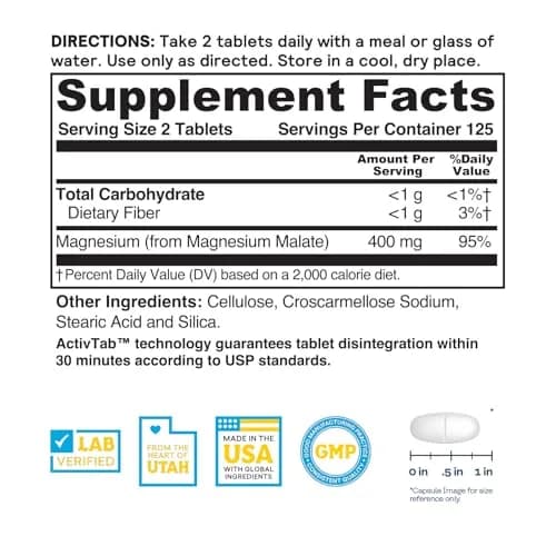 Nature's Life Magnesium Malate 400 mg thumbnail 2