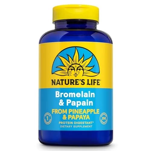 Nature's Life Bromelain & Papain Proteolytic Enzyme Supplement 250 Capsules | Digestive Support with Plant-Based Enzymes thumbnail 1