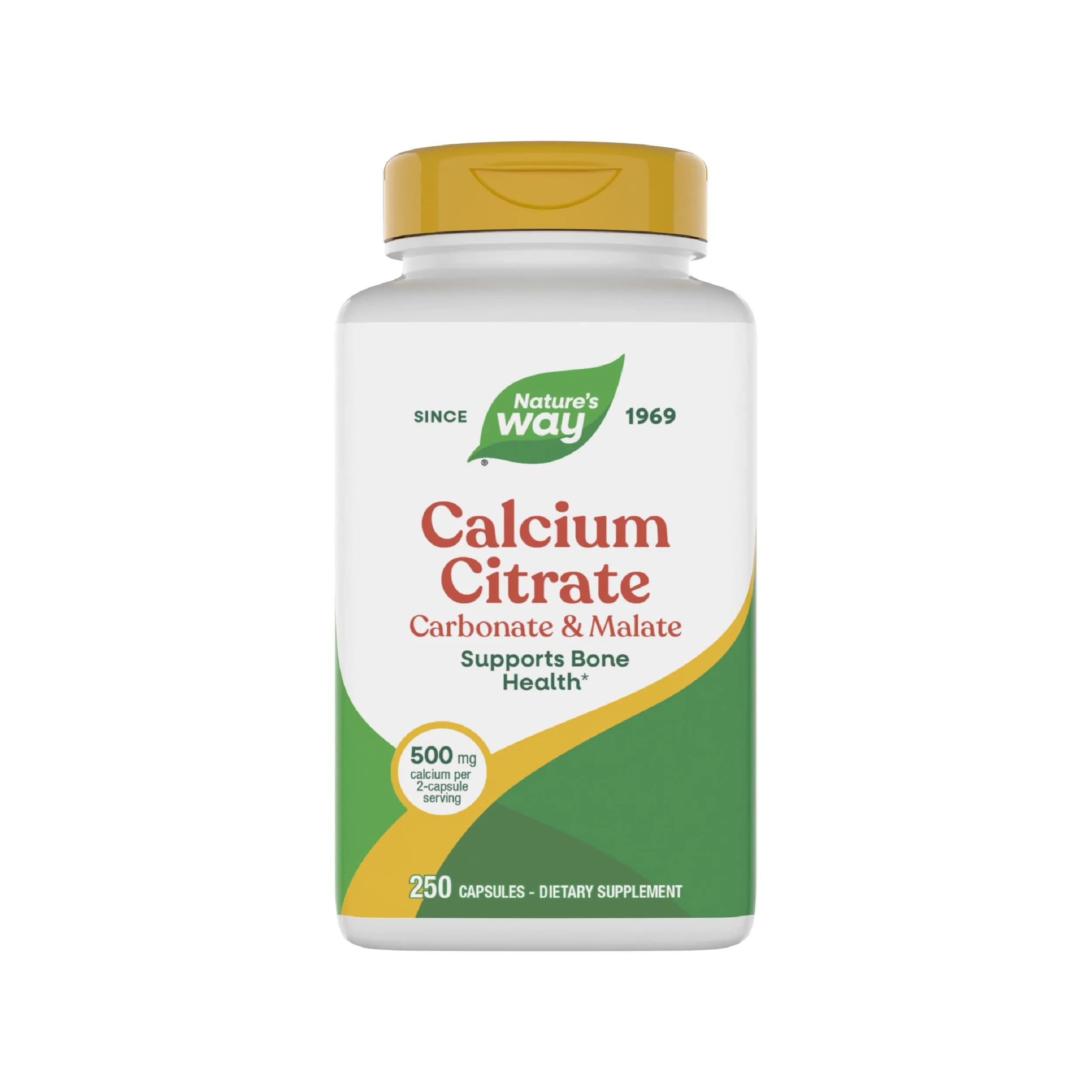 Nature's Way Calcium Citrate, Carbonate & Malate 500mg 250 Count (125 Servings) | Supports Healthy Bones & Teeth - main product image