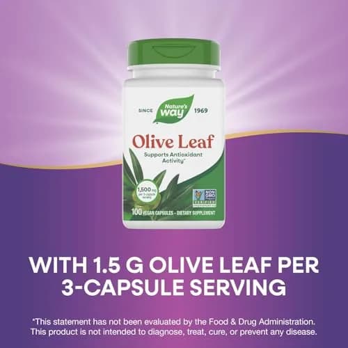 Nature's Way Olive Leaf Herbal Capsules 1500mg | Supports Antioxidant Activity, Vegan, Gluten-Free thumbnail 4