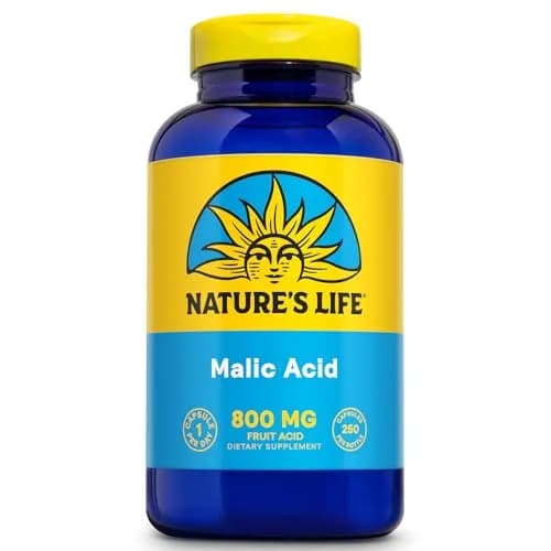 Nature's Life Malic Acid 800 mg | Chelating Agent for Energy & Muscle Comfort | 250 Vegetarian Capsules thumbnail 1